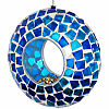 outdoor hanging bird feeder blue mosaic