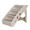 Foldable Pet Stairs 4 Non-slip Steps Dog Ladder w/ Support Frame for High Bed