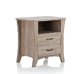 rustic natural particle board nightstand