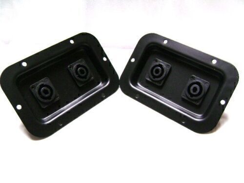 Black Metal Jack Plates w/ Dual SpeakON NL4s for  PA Speakers and Cabinets.