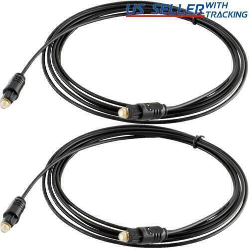 (2-pack) 10 FT Digital Fiber Optic Audio Cable Cord Optical SPDIF TosLink