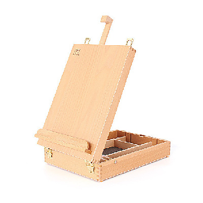 Art Supply Extra Large Adjustable Wood Table Sketchbox Easel, Paint Palette, Premium Beechwood, Portable Wooden Artist Desktop Case - Store Art Paint Markers Sketch Draw for Students 36 x 27 x 11.5cm