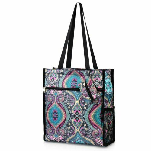Women All Purpose Handbag Tote Carry Shopping Bag with Coin Purse Blue Paisley